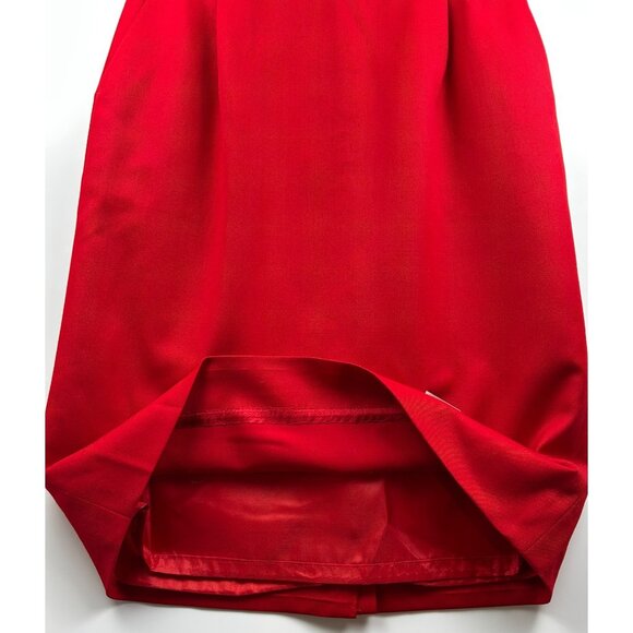 Vintage Pendleton 100% Wool Red Pencil Skirt w/ Pockets USA Made Sz 12P - Picture 6 of 10